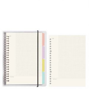 Agenda quotidien rechargeable à couverture rigide en cuir et tissu, reliure spirale, avec estampage doré, fournitures de bureau - Product Image 1