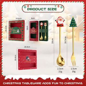 Best-selling Xmas Gift 4 PCS 6 PCS Coffee Spoon <b>Set</b> Cartoon Style Stainless Steel Stirring Gold Spoon <b>Set</b> - Product Image 2