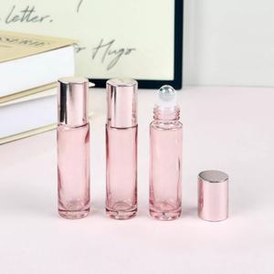 Flacon à bille <span class=keywords><strong>en</strong></span> <span class=keywords><strong>verre</strong></span> épais de 5 ml et 10 ml, couleur or rose, vide, pour parfum, huile essentielle, avec bille <span class=keywords><strong>en</strong></span> acier inoxydable - Product Image 3