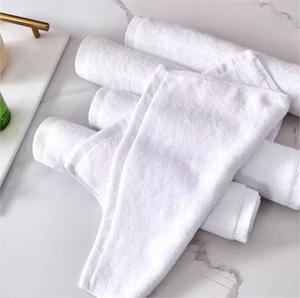 Hotel-Exclusive White 100% Cotton <strong>Small</strong> Square <strong>Towel</strong> - Custom Embroidered Logo <strong>Hand</strong> <strong>Towel</strong> - Product Image 4