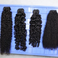 Mèches de cheveux humains FH, texture 4C Afro Kinky Curly, brésiliennes vierges, 10-30 pouces, Super Double Drawn, couleur naturelle