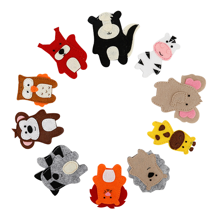 Цветная игрушка на палец по индивидуальному размеру, войлочные куклы для собак, кошек, свиней, животных, войлочные игрушки для детей. (