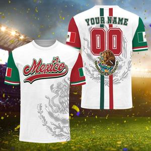 Maglia da Calcio del Messico Personalizzata con Nome e Numero, Stampa 3D, Maglietta per Tifosi - Product Image 1