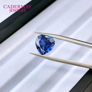 Heart Shape Synthetic Sapphire Gemstone 5x5mm To 10x10mm For Engagement Rings Classic Unisex Jewelry Cadermay - Product Image 1