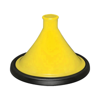 Marmite à tajine en fonte émaillée Mijoteuse traditionnelle en forme de cône avec couvercle rouge Marmite à tajine en céramique