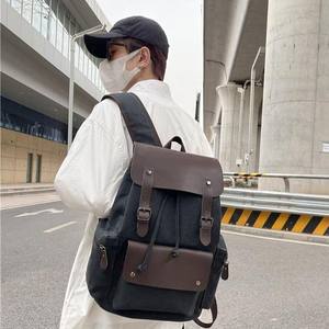 Sac à dos en toile décontracté haut de gamme pour homme, style rétro, sac à ordinateur tendance, grande capacité, fermeture à glissière - Product Image 5