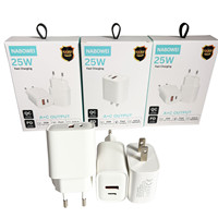 Adaptateur secteur USB C + USB A 25W, prix d'usine, chargeur mural PD 25W, double port, prise EU US, chargeur rapide pour iPhone Samsung