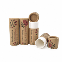 Tube en papier kraft biodégradable et recyclable 2-en-1 personnalisé pour baume à lèvres, parfum solide et déodorant en stick |   Estampage écologique