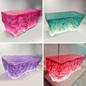 Table <span class=keywords><strong>de</strong></span> bar en résine transparente, design contemporain, usage commercial, hôtel, centre commercial, écologique, durable, facile à nettoyer, mobilier carré - Product Image 4