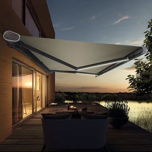 Cao cấp cơ giới có thể thu vào nhôm mái hiên không thấm nước dù để che nắng tán với đèn LED cho ngoài trời Patio PVC buồm vật liệu - Product Image 2