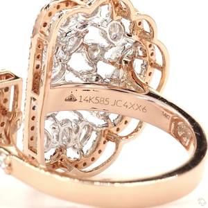 Premium Diamond Gold Ring for Women Beautiful Elegant Engagement Wedding Gift Fine Jewelry Modern Shine - Product Image 1