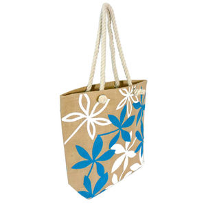 Sacs de courses en jute avec poignées en corde de coton, imprimés de fleurs sur toute la surface, fabriqués en Inde, Bengale-Occidental - Product Image 4