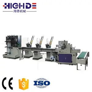 Cutlery set packaging machine which has automatic feeders