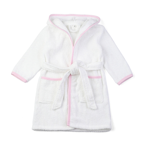 Albornoz Infantil RTS con Bordado de Nombre, <span class=keywords><strong>Bata</strong></span> de Baño para Bebés y Niños Pequeños, Algodón de Rizo Blanco con Ribete de Seersucker, Albornoz con Capucha 2026 - Product Image 2