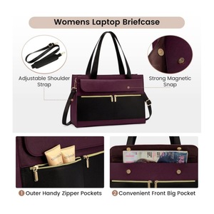 Bolso de Cuero Impermeable para Portátil de Mujer, 15.6 Pulgadas, Maletín Profesional para Trabajo, Bolso Bandolera para Profesora - Product Image 5