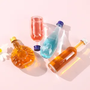 迷你顾客龙舌兰酒鸡尾酒玻璃瓶不同形状50毫升小玻璃瓶伏特加威士忌杜松子酒
