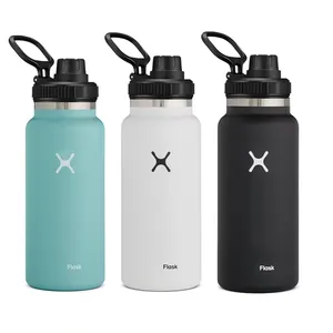 Hydro Water Bottle 32 Oz Hydro Water Bottle Customized Logo Flask Stainless Steel Reusable Vacuum Insulated Wide Mouth Sports Bottle With Straw Lid