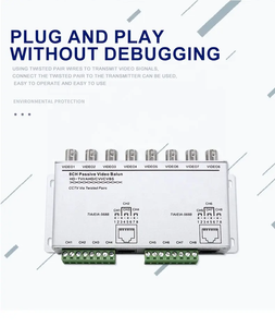 CCTV Surveil Metal HD TVI CVI AHD CVBS 800 metros <span class=keywords><strong>8</strong></span> canales <span class=keywords><strong>Video</strong></span> pasivo <span class=keywords><strong>Balun</strong></span> Sistema DE SEGURIDAD Transmisor de par trenzado pasivo - Product Image 2