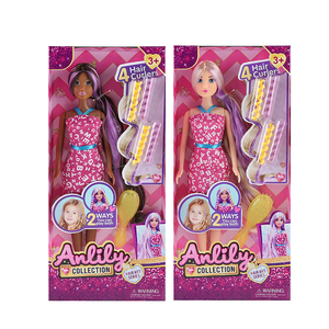 Großhandel 11,5 Zoll Mode Afro amerikaner Puppen Kunststoff Langes Haar Kewpie mit stilvollem Outfit - Product Image 5