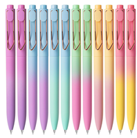 Lot de 12, corps de stylo de couleur dégradée, encre noire |   Stylos à bille mignons à encre noire, stylos mignons pour journalisation