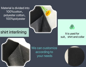 100% coton chemise entoilage tissé tissu d'interfaçage fusible entoilage pour <span class=keywords><strong>col</strong></span> de manchette - Product Image 5