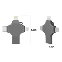 Flash Drive USB OTG 4 in 1 Harga Murah dengan Logo Custom untuk iPhone, Android, Type-C, dan PC, Pendrive Multifungsi, Flash Stick USB C