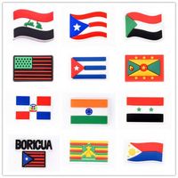 Breloques de chaussures nouvelle-zélande maori pays drapeau conceptions disponibles chaussures promotionnelles décoration breloques en PVC souple breloques de chaussures pour résine