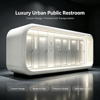 Cabine d'assainissement urbaine transportable intégrée haut de gamme avec compartiments masculins et féminins, atelier modulaire et appartement