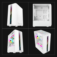 Boîtier PC Micro ATX en kit plat avec panneau latéral en acrylique, support de bloc d'alimentation ATX à montage inférieur, châssis de jeu avec panneau frontal USB 3.0
