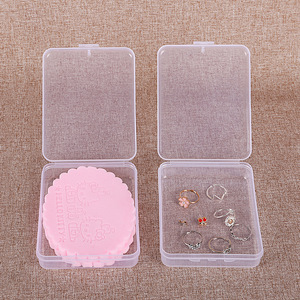 Transparent Plastic Storage Box Rectangle 11.5x9.2x2.8cm With Lid For Facial <b>Puff</b> Packaging General Use - Product Image 3