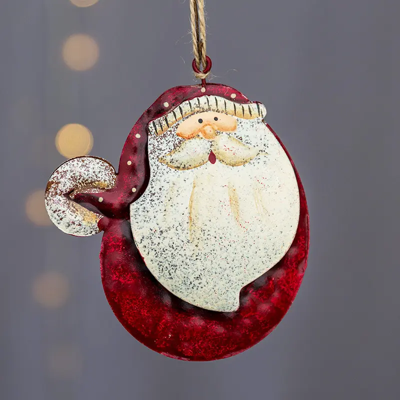 Kerst Ijzeren Hanger Amerikaanse Retro Oude Kerstboom Decoratie Santa Claus Sneeuwpop Hanger
