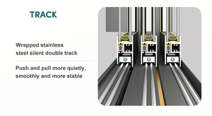 Cửa sổ trượt zekin bảo mật cao nhôm bền với cửa sổ kính ba cho các tùy chọn màu sắc văn phòng - Product Image 5