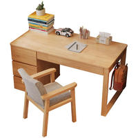 Bureau d'ordinateur portable/table d'étude moderne en bois de chêne massif et console sculptée à la main chinoise avec tiroir, durable