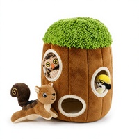 Jouet pour chien en peluche en forme de tanière, couineur, pour jeu de cache-cache, jouet à mâcher pour animaux de compagnie avec animaux amovibles
