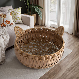 Beliebtes Maßgefertigtes PP-Gewebtes Hundehöhlenbett Niedliches Handgefertigtes Weiden-Haustier-Kuschelbett - Product Image 3