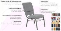 Fauteuil d'Église Moderne d'Occasion et Mobilier de Théâtre, Chaises d'Église Rembourrées Empilables, Chaises d'Église avec Porte-Livres