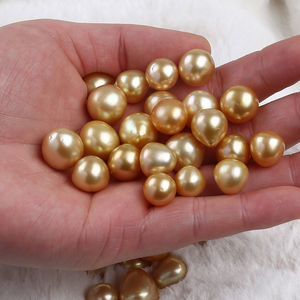 Cuentas de perlas de oro de Mar del Sur, de 10-14mm, naturales, sueltas, de agua de mar salada, venta al por mayor - Product Image 4