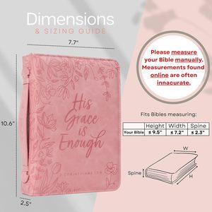 Muestra Gratuita de Funda para Biblia Personalizada, Bolsa de Iglesia de Cuero PU Resistente, Estuche para Biblia Portátil con Cremallera y Asa para Mujer - Product Image 3