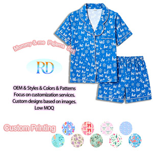 Pigiama Estivo Casual per Casa <span class=keywords><strong>e</strong></span> Relax, Set di Abbigliamento da Notte in Morbida Seta di Latte per Bambini <span class=keywords><strong>e</strong></span> Mamma - Product Image 3