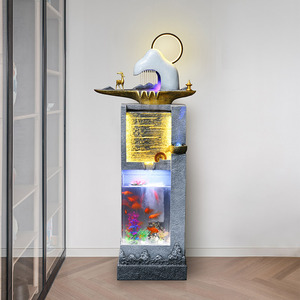 Fontaine d'eau d'intérieur Quanfangyuan, aquarium, 43,5x31x153cm, lumière LED, décoration pour salon, bureau - Product Image 4
