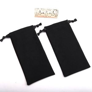 Luxury Custom Logo Printing Black Cotton Muslin Patch Jewelry Bag Small Soft Gift Cotton <b>Drawstring</b> <b>Pouch</b> - Product Image 2