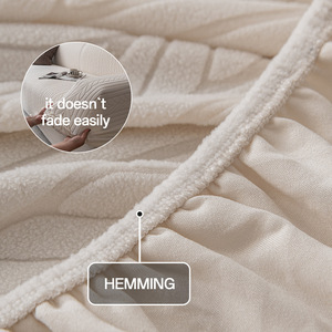 Fleece <b>Sofa</b> <b>Cover</b> 145-185CM Jacquard Pattern All Season Cat Scratch Resistant Slipcover - Product Image 2