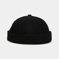 Casquette Docker d'Hiver Personnalisée pour Marin, Gorras 6 Panneaux sans Visière, Casquette de Baseball en Velours Côtelé pour Hommes et Femmes avec Sangle en Similicuir