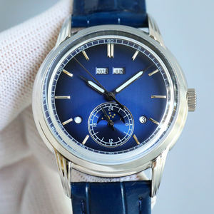 Reloj de Alta Gama Estilo Aristocrático con Bisel de Platino Acanalado, Repetidor de Minutos, Cristal de Zafiro Antideslumbrante, Reloj para Reuniones de Negocios - Product Image 1