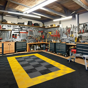 Dalles de sol modulaires pour garage, prêtes à être expédiées, pour lavage de voitures, à emboîtement par clic, épaisses, colorées, en plastique ventilé, pour <span class=keywords><strong>le</strong></span> detailing automobile - Product Image 3