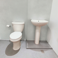 Ensemble WC monobloc en céramique moderne, traditionnel, à double chasse, à sortie verticale, pour personnes à mobilité réduite