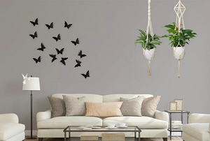 Cintre de plante en macramé de 35 pouces, panier de jardinière suspendu, perles en bois, <span class=keywords><strong>support</strong></span> de Pot de fleur décoratif, glands, décoration de maison Boho d'extérieur - Product Image 5