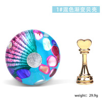Vente en gros de présentoir magnétique pour ongles de style océan, embouts d'entraînement, base en cristal, nail art, présentoir