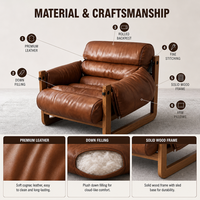 Fauteuil de salon moderne fait main en tissu écologique avec housse amovible et pieds en bois pour la maison, le bureau, le salon, l'hôtel, la salle à manger et les loisirs