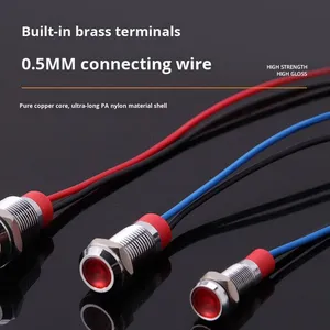 12 mét kim loại tín hiệu chỉ số ánh sáng 3-6V 12-24V Dải không thấm nước dây màu đỏ màu xanh lá cây màu xanh nhỏ Led Diode - Product Image 3